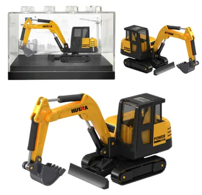 Produktbild von Metall-Raupenbagger zum Sammeln, Modell Huina Gelb, 1:80