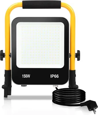 Zdjęcie produktu dla Reflektor roboczy LED ze statywem – 150 W, 6000 K, zimna biel – oświetlenie robocze – oświetlenie zewnętrzne – stopień ochrony IP66, wodoodporny