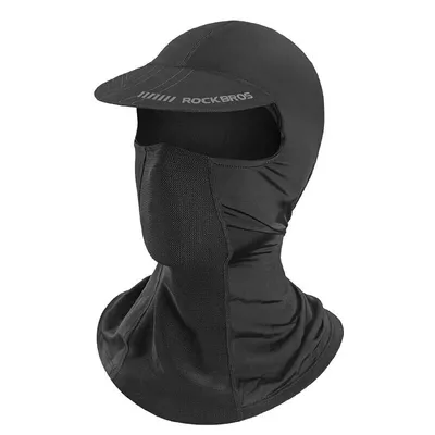 Image de ROCKBROS Cagoule Automne/Été Balaclava avec bord Masque facial Refroidissant Protection UV400 Respirant Noir