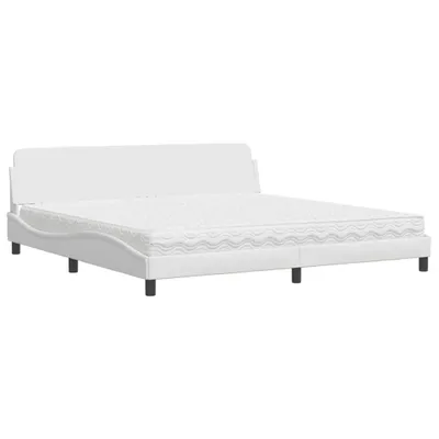 Produktbild von vidaXL Bett mit Matratze "Dover" Weiß 200x200 cm Kunstleder