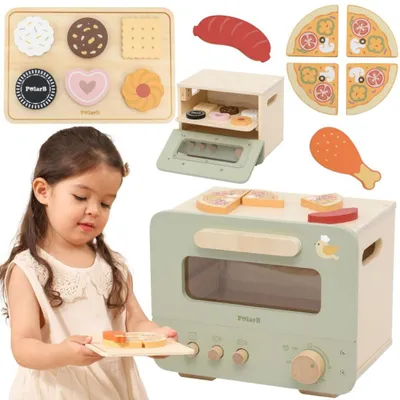 Zdjęcie produktu dla VIGA Piekarnik Kuchnia Drewniana Dla Dzieci Kuchenka Akcesoria Zestaw Pizza 12el.