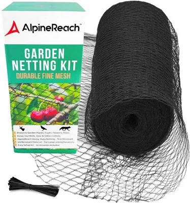 Zdjęcie produktu dla Siatka przeciw ptakom 2 m x 20 m, siatka o drobnych oczkach, 15 x 15 mm, czarna, wielokrotnego użytku, siatka ogrodowa