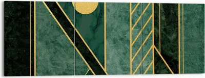 Produktbild von Bild auf Leinwand - Leinwandbild - 3 Teile - Grün Stück geometrisch - 150x50cm - Wand Bild - Wanddeko - Wandbilder - Leinwanddruck - Bilder - Wanddekoration - Leinwand bilder - CA150x50-4797
