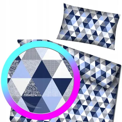 Produktbild von Designpremium Kinderbettwäsche Blau Dreiecke 100x135 cm