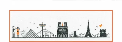 Image de Le Bonheur des Dames point de croix set "Paris, rive gauche", motif à compter, 24x4,5cm