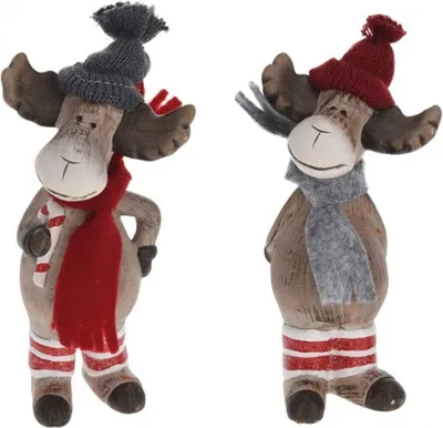Produktbild von 2er Set Rentier ZUCKERSTANGE 8x15cm stehend Weihnachten Christmas Deko Figur