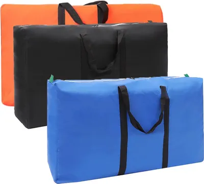 Produktbild von Aufbewahrungstasche Große Kleidung 3 Stück Aufbewahrungssäcke Faltbar mit Reißverschluss, Ideal für Bettwäsche, Bettdecken, Kissen, Kleidung, Umzüge oder Reisen