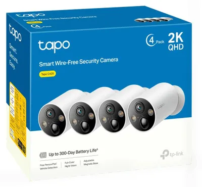 Image de Caméra de sécurité intelligente sans fil TP-Link Tapo C425 (pack de 4), 248826, caméra de sécurité