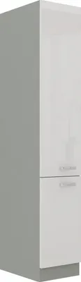 Produktbild von Küchen Hochschrank 40 Bianca Weiß Hochglanz + Grau Küchenzeile Küchenblock