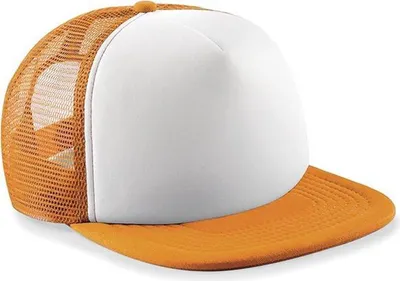 Produktbild von Junior Vintage Snapback Trucker – Beechfield – Orange/Weiß