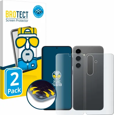 Produktbild von 2x BROTECT Fullscreen Schutzfolie für Samsung Galaxy S24 (Display+Rückseite) Displayschutz Folie Fullcover Matt Entspiegelungsfolie