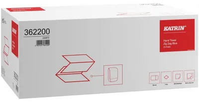 Zdjęcie produktu dla Ručník papírový skládaný Z-Z Katrin Zigzag, 1vrstvý, recykl, 23,2x23 cm, modrý, 5000 ks (362200)