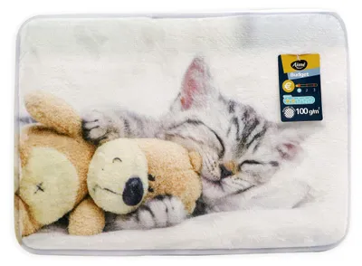 Zdjęcie produktu dla Miękka mata dla kota, wzór, płaska, 40 x 30 x 2 cm, 0,08 kg