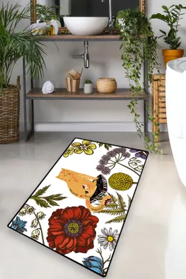 Produktbild von Mijolnir, Hennaed Cat, Badematte, Mehrfarbig, 100% POLYESTER, 70 x 120 cm
