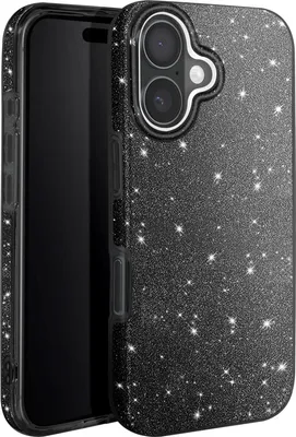 Zdjęcie produktu dla Avizar, błyszczące etui na telefon iPhone 16 - ultracienkie i odporne na wstrząsy, czarne