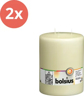 Produktbild von Bolsius - Mammutkerze - 200/150 - Elfenbein - Vorteilspack - 2 Stücke
