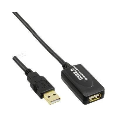 Produktbild von InLine® USB 2.0 Aktiv-Verlängerung, mit Signalverstärkung "Repeater", Stecker A an Buchse A, 20m