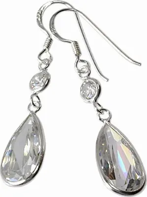 Produktbild von SilberDream Ohrhänger Damen 925 Silber weiß Tropfen Zirkonia Ohrringe SDO8601W