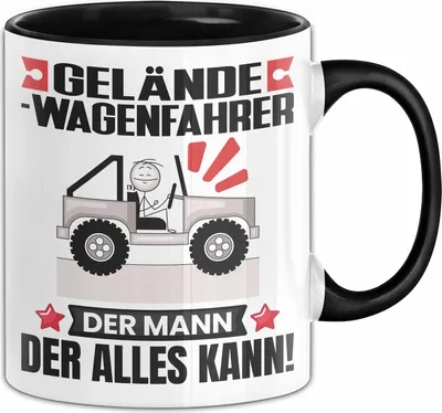 Produktbild von Geländewagenfahrer Tasse Geschenk für Geländewagenfahrer Der Mann Der Alles Kann Geschenkidee zum Geburtstag (Schwarz)