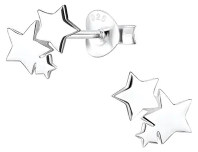 Produktbild von Ohrstecker 3 Sterne: Ohrringe Silber 925