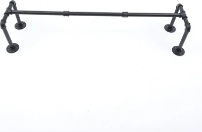 Produktbild von Wandmontierte Kleiderstange/Garderobenstange - Industrie-Rohr-Design - Eisen - Tragkraft bis 40 kg - Abnehmbar - Vintage/Retro - Schwarz