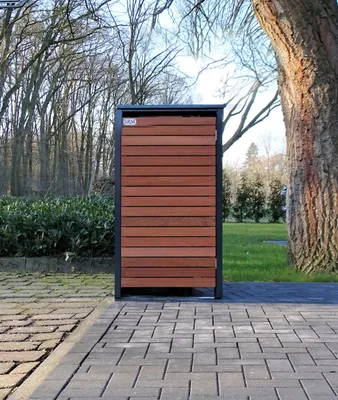 Produktbild von 1 Mülltonnenbox  für 120 Liter-Mülltonne in Edeldesign Anthrazit / Edelholz