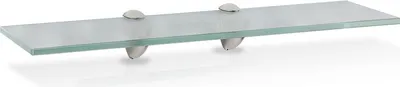 Obrázek produktu pro Skleněná polička Skleněná polička ideální do koupelny, sprchy a jako moderní dekorace s držákem z nerezové oceli 8 mm 60x10 cm matné sklo
