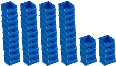 Produktbild von SuperSparSet 48x Blaue Sichtlagerbox 1.0 | HxBxT 6x10x10cm | 0,4 Liter | Sichtlagerbehälter, Sichtlagerkasten, Sichtlagerkastensortiment, Sortierbehälter