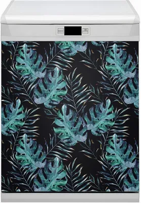 Produktbild von Magnete  Dekorative Magnet Folie für Geschirrspüler 60x70 cm Küche  - Dunkle Blätter