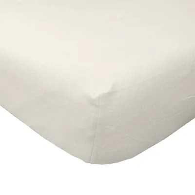 Produktbild von HOMESCAPES Spannbettlaken Flanell – creme, 100% Baumwolle, 90 x 190 cm