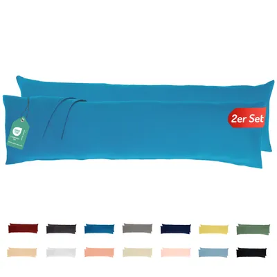 Produktbild von Jersey Kissenbezug 2er Set 40x145 cm 100% Baumwolle Dunkeltürkis
