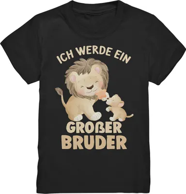 Produktbild von Löwen Großer Bruder Shirt – Black / 98/104 (3-4)
