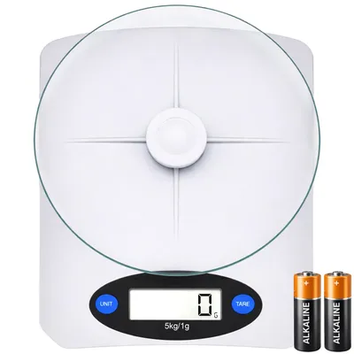 Produktbild von Küchenwaage Digital bis 5kg mit LCD Display Elektronische Waage Feinwaage Digitalwaage Präzision Briefwaage Haushaltswaage Tara Silber Glas Retoo