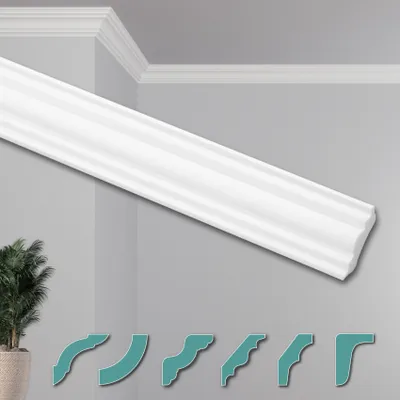 Produktbild von HEXIMO Deckenleisten modern XPS Styropor weiß, 2 Meter Stuckleisten Styroporleisten Zierleisten Stuck Eckleisten (30 Meter Deckenleisten ZG7)
