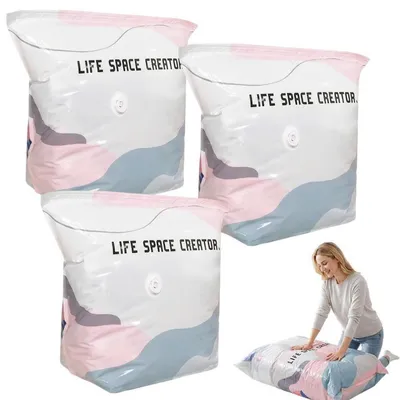 Productafbeelding van Vacuümzakken, set van 3, 70x50x30 cm. Luchtdichte compressiezakken voor kleding en beddengoed