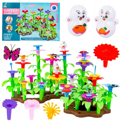 Produktbild von DK Konstruktionsbausteine Garten Blumen Steckset Für Kinder
