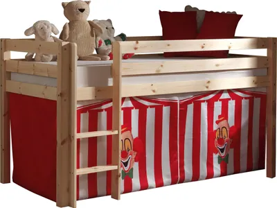 Produktbild von Spielbett >PINO< in Kiefer massiv natur lackiert - 210x114x106 (BxHxT)