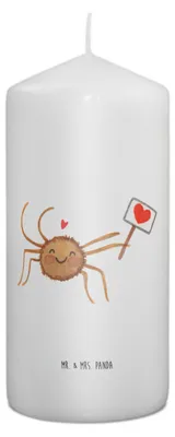 Produktbild von Mr. & Mrs. Panda Kerze Spinne Agathe Motivation 15 x 7 cm - Weiß - Geschenk, Dankeschön, Wachskerze, Liebe, Erinnerungslicht, Stumpenkerze, Glück, Vertrauen, Blockkerze
