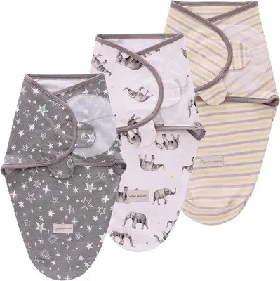 Productafbeelding van Unyqoos® Puckdoek voor baby's – 100% katoen, geschikt voor 0-6 maanden (0-3 en 3-6 maanden), met klittenbandsluiting, grijs, bevordert een rustige slaap