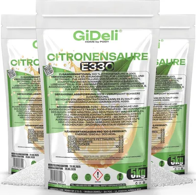 Immagine prodotto di Acido citrico 15 kg, prodotto anticalcare, qualità alimentare, E330, vegano, GiDeli