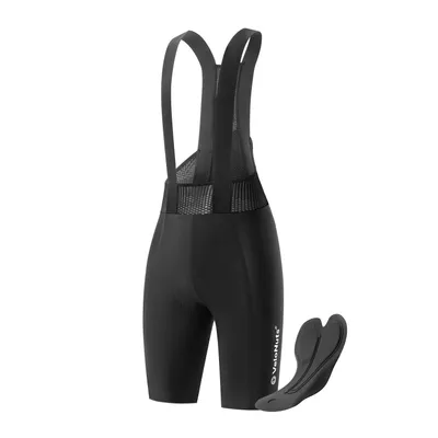 Produktbild von VeloNuts Herren Radlerhose mit Träger Gepolster Atmungsaktiv schnelltrocknende Bib Shorts Radsport Trägerhosen für MTB Schwarz EU Größe M