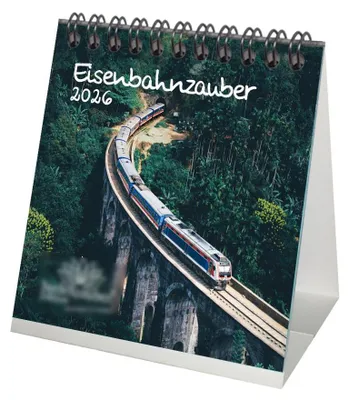 Produktbild von Eisenbahnzauber Tischkalender 10cm x 10cm für 2026 Eisenbahn - Seelenzauber