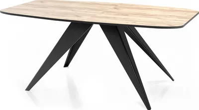 Produktbild von Ausziehbarer Esstisch im Loft-Stil - Industrieller Tisch mit Schwarzen Metallbeinen - Modernes Design für Wohnzimmer - 180 cm Ausziehbar auf 220 cm - Craft Eiche