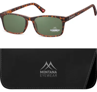Produktbild von GKA Marken Sonnenbrille braun Leo mit Sehstärke 2,5 Sonnenlesebrille Lesebrille getönt Montana grau-grüne Gläser