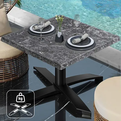 Produktbild von WTG | Jamaika Loungetisch | B: T: H:  60 x 60 x 37 cm | Felsen / Schwarz | Zusatzgewicht | Bistro Loungetisch Gastro Tisch