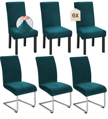 Obrázek produktu pro Omgoods – Sada 6 elastických potahů na židle z veluru – vhodné do jídelny a pro bankety