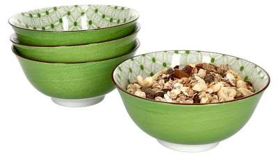 Produktbild von 4er Set Lime Rio Schalen Ø15,5 cm Grünes Muster Schüssel Dessert-Bowl Ritzenhoff
