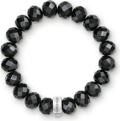Produktbild von Thomas Sabo Charm stone bracelet Charms mit Carriern Charm-Armband schwarz , Laenge cm:15.5