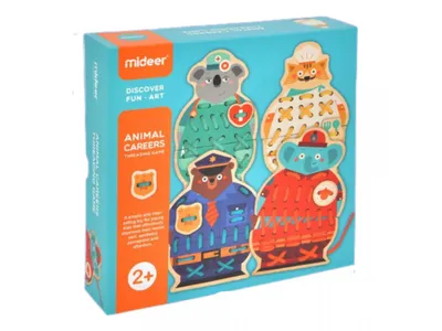 Obrázok produktu pre Mideer Náučná hra Šnurovanie - zvieratka a ich profesie