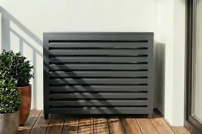 Produktbild von Klimaanlagen- & Wärmepumpen-Abdeckung ANETO Aluminium Grau - Größe S